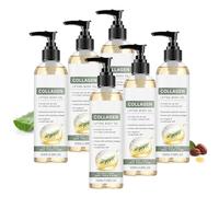Olio per il corpo per lifting del collagene dopo la doccia, con formula idratante, ad assorbimento rapido, rassodante olio per la cura del collo, braccia e cosce, consistenza setosa per freschezza (6