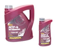 Olio per Ingranaggi Cambio Olio 75W-80 Mannol Api Gl 4 4 Litro + 1 Litro