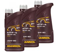 Cambio Olio Mannol MTF-4 Api Gl 4 / 5 75W-80 3x 1 per Ingranaggi Litro