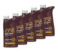 Olio per Ingranaggi Mannol Extra 75W-90 Api Gl 4 5x 1 Litro Commutazione Cambio