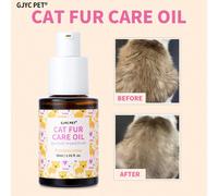 Olio per la cura del pelo del gatto - Districante, riduce la perdita di pelo, aggiunge lucentezza con olio di jojoba, olio di cocco e burro di karitè - Balsamo senza risciacquo per pelle secca e pelo 