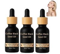 Olio per la cura della pelle al caffè, estratto dall'olio di semi neri per il trattamento del viso, riduce linee sottili e rughe