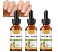 Olio per la cura delle cuticole e olio per la crescita delle unghie con zenzero, formula vegetale, idratante e nutriente, per unghie più forti, cuticole più sane e più secche, fragili (3 pezzi)
