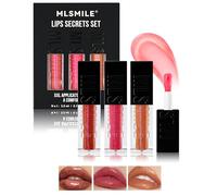 Olio per labbra brillante-3 pezzi Olio per labbra Plumping non appiccicoso, cura idratante per labbra Lip Gloss, tinted Glow Reviver lip oil, regalo rossetto liquido per Natale San Valentino-setB