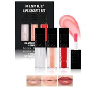 Olio per labbra brillante-3 pezzi, olio per labbra plumping non appiccicoso, cura idratante per le labbra Lip Gloss, tinted Glow Reviver lip oil, regalo rossetto liquido per Natale San Valentino-set A