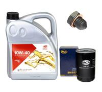 Olio per Motore Set 10W-40 5 Litro + Filtro Olio+Vite per Audi 100 200 VW