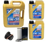 Olio per Motore Set 5W-30 Liqui Moly 7 Litro + Filtro Olio+Vite per Audi A4 A6