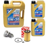 Olio per Motore Set 5W-30 Liqui Moly 7 Litro + Filtro Olio+Vite per VW Amarok
