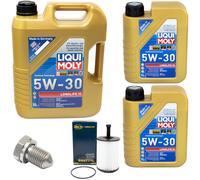 Olio per Motore Set 5W-30 Liqui Moly 7 Litro + Filtro Olio+Vite VW Multivan V