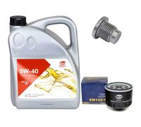 Olio per Motore Set 5W-40 5 Litro + Filtro Olio+Vite Dacia Logan Renault Clio