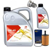 Olio per Motore Set 5W-40 6 Litro + Filtro Olio Sh 4771 P + Vite per Audi Tt VW