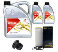 Olio per Motore Set Febi SAE 10W-40 7 Litro + Filtro Olio+Vite per Audi A4 A6