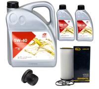 Olio per Motore Set Febi SAE 5W-40 7 Litro + Filtro Olio+Vite Audi A4 A6 A8 3.2