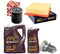 Olio per Motore Set Filtri 10W-40 6 Litro + Tappo Scarico Audi A6 Skoda VW
