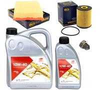 Olio per Motore Set Filtri 10W-40 6 Litro + Tappo Scarico VW Transporter IV