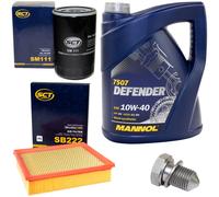 Olio per Motore Set Filtri 10W40 5 Litro + Tappo Scarico Audi A4 Skoda VW