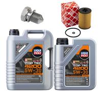 Olio per Motore Set Filtri 4200 5W-30 Liqui Moly 6 Litro + Vite per Skoda VW
