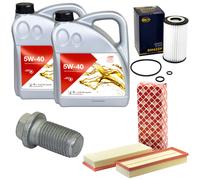 Olio per Motore Set Filtri 5W-40 8 Litro + Tappo Scarico Olio per Mercedes