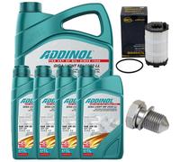 Olio per Motore Set Filtri Addinol 5W-30 9 Litro + Vite per Audi R8 5.2 FSI 422