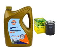 Olio per Motore Set Gulf Formula GX 5W-40 5 Litro + Filtro Citroen Mazda Opel