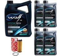 Olio per Motore Set Lupo Officialtech C2/C3 5W30 9 Litro + Filtro Audi A8 A6