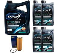 Olio per Motore Set Lupo Officialtech C2/C3 5W30 9 Litro + Filtro VW Lt 28-46