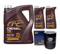 Olio per Motore Set Mannol Diesel Tdi 5W-30 Api 7 Litro + Filtro VW Lt 28-35