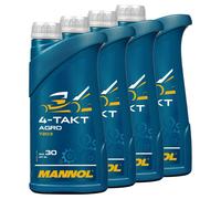 Olio Per Tosaerba 4x 1 Litro MANNOL 4 Tempi Agro SAE 30 Olio Per Motore