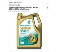 5 LITRI OLIO MOTORE PETRONAS SYNTIUM 3000 AV 5W40 API SN ACEA C3 FCA 955535-S2