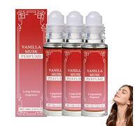 Olio profumato al muschio di vaniglia naturale per donna, profumo roll-on a lunga durata, profumo da viaggio, 10 ml (3PCS)