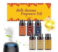 Olio profumato autunnale - Confezione da 6 fragranze liquide | Oli autunnali per set di diffusori | Oli essenziali profumati per inverno, vacanze, casa, auto, creazione di , saponi, spa, camera
