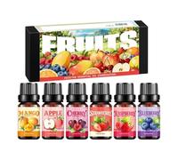 Olio profumato per diffusore - Set di oli aromatici alla frutta da 10 ml | 6 pezzi di olio profumato alla frutta per fragranze, edificante tutti i giorni per relax meditazione viaggio su strada comple
