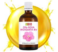 OLIO ROSA MOSQUETA BIO 50 ml - 100% PURO ORIGINE CILE - VISO, RUGHE, CICATRICI E SMAGLIATURE - COSMETICO E ALIMENTARE - SPREMUTO A FREDDO