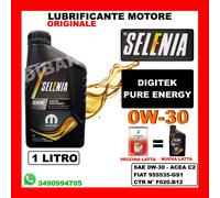 OLIO SELENIA DIGITEK PURE ENERGY 0W30 C2 FIAT 9.55535-GS1 N°F020.B12 DA 1 LITRO