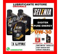 OLIO SELENIA DIGITEK PURE ENERGY 0W30 C2 FIAT 9.55535-GS1 N°F020.B12 DA 3 LITRI