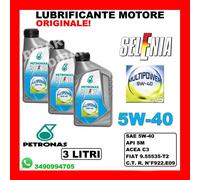 OLIO SELENIA PETRONAS MULTIPOWER GAS 5W40 DA 3 LITRI ACEA C3 SINTETICO 1