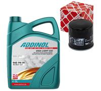 Olio Set 0W-30 Addinol 5 Litro + Filtro Olio 108330 per Audi A1 A3 Seat Skoda VW