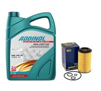 Olio Set 0W-30 Addinol 5 Litro + Filtro Olio SH425/1P per BMW 3er 318d 320d E46