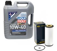 Olio Set 10W-40 5 Litro + Filtro Olio Sh 420 L per Audi A3 Seat Skoda Octavia VW