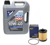 Olio Set 10W-40 5 Litro + Filtro Olio Sh 452 P per Opel Astra G Vectra B 2.2 16V