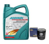 Olio Set 10W-40 Addinol 5 Litro + Filtro Olio Sm 196 per Mazda 3 5 6 VW Lupo 1.0