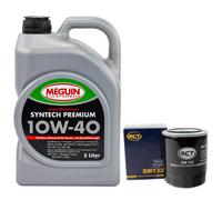 Olio Set 10W-40 Meguin 5 Litro + Filtro Olio Sm 132 per Ford Maverick Nissan 2.4