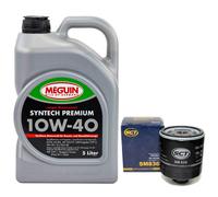 Olio Set 10W-40 Meguin 5 Litro + Filtro Olio Sm 836 per Audi 200 2.1 VW Lupo 1.0
