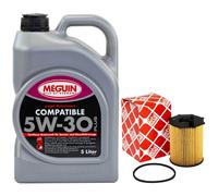 Olio Set 5W-30 Meguin 5 Litro + Filtro Olio 172618 per Citroen Jumpy Peugeot 1.6