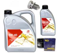 Olio Set 5W-40 6 Litro + Filtro Olio Sm 5092 + Vite per VW Transporter