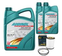 Olio Set Addinol 0W-30 Giga Luce 7 Litro + Filtro Olio per BMW 3er Z3 5er