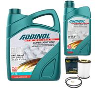 Olio Set Addinol 5W-40 Super Light 6 Litro + Filtro Olio per BMW 7er 728i Il E38