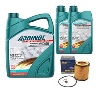 Olio Set Addinol 5W-40 Super Light 7 Litro + Filtro Olio per BMW 1er 3er 6er E60