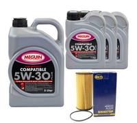 Olio Set Compatibile 5W-30 Plus Meguin 8 Litro + Filtro per Audi A6 di Avant S6