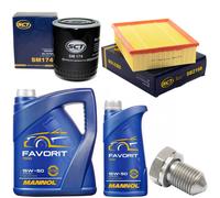 Olio Set Filtri 15W50 6 Litro + Tappo Scarico Olio per Audi A4 A6 Skoda